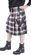 Mens Kilt by Dead Threads- Red & Gray Plaid