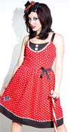 Killer Cleaver Dress in Red or Pink Polka Dot by Paper Doll - SALE sz S & M only