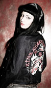 Koi Embroidered Girls Denim Jacket by Timeless Clothing - SALE sz L only