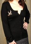 Stay True Embroidered on a black cardigan by Timeless Clothing/King Kerosin - SALE