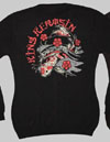 Koi Fish Embroidered on a black cardigan by Timeless Clothing/King Kerosin - SALE sz L & XL