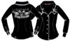 King Kerosin Girls Long Sleeve Western Shirt by Timeless Clothing- Fuck The World (Winged Pistons) - SALE L & XL  Only but runs small