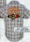 King Kerosin Guys Brown Plaid Button by Timeless Clothing- Old School Loud & Fast - SALE sz Small only