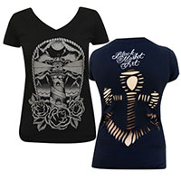 Lighthouse V-Neck with Hand Cut Out Anchor Back Tee by Black Markett Company - artwork by Adi