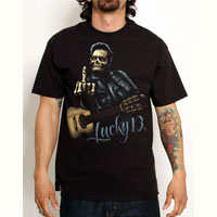 Black Bird Artist Series Johnny Undead Cash design on a black shirt by Lucky 13 Clothing