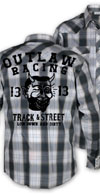 Fury Long Sleeve Grey Plaid Western button up shirt by Lucky 13 - SALE