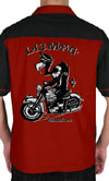 Buzztown Black & Burgundy Broadcloth Bowling Shirt by Lucky 13  -SALE
