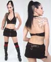Show product details for Black With Red Stitching Mini Skirt With Cargo Pockets by Lip Service