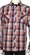 Austin Long Sleeve Blue Plaid Western Shirt by Sailor Jerry