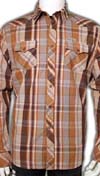 Tulsa Long Sleeve Brown Plaid Western Shirt by Sailor Jerry