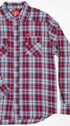 Hudson Long Sleeve Burgundy Plaid Shirt by Sailor Jerry