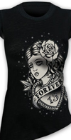Forever 13 Asymetric Slub Girls Shirt by Lucky 13  - SALE sz M & L only