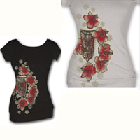 Frankie Tiki Open Back Scoop Neck Tee by Lucky 13 - SALE