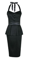 Johnny Stretch Sateen Tuxedo Halter Dress by Lucky 13 - SALE