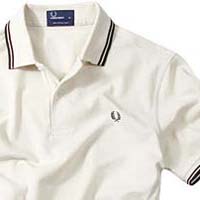Fred Perry Classic Fit Twin Tipped Polo Shirt- PORCELAIN/PORT/FOREST GREEN