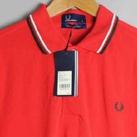 Fred Perry Classic Fit Twin Tipped Polo Shirt- RED/NAVY/WHITE