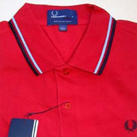 Fred Perry Classic Fit Twin Tipped Polo Shirt- RED/ALASKAN BLUE/NAVY