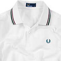 Fred Perry Classic Fit Twin Tipped Polo Shirt- WHITE/PORT/IVY