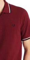 Fred Perry Classic Fit Twin Tipped Polo Shirt- MAROON / PORCELAIN / NAVY