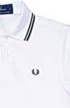 Fred Perry Classic Fit Twin Tipped Polo Shirt- WHITE/BLACK