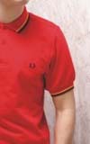 Fred Perry Classic Fit Twin Tipped Polo Shirt- RED/NAVY/YELLOW