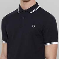 Fred Perry Slim Fit Polo Shirt- NAVY/WHITE/WHITE