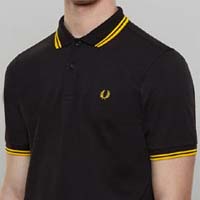 Fred Perry Slim Fit Polo Shirt- BLACK/YELLOW