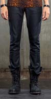 Mens Black PU Veggie Leather Jeans by Lip Service