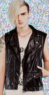 Mens Sleeveless Vegi-Leather Moto Jacket by Lip Service