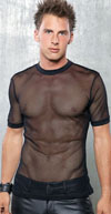 Fishnet Short Sleeve Top in BLACK by Lip Service  