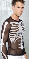 Fishnet Long Sleeve Top With Skeleton Print by Lip Service  