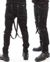 Show product details for Junkie Bondage Stretch Twill Skinny Jeans in BLACK by Lip Service