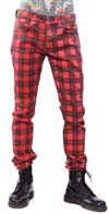 Red Plaid Stretch Jeans by Lip Service - SALE sz 36 & 40 only
