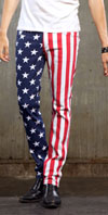 Junkie Skinny Fit Guys Stretch Jean in Red White & Blue Flag by Lip Service