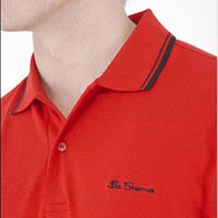 Romford Polo by Ben Sherman- NEW TARGET RED (Black Piping)
