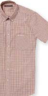 Mod Fit Short Sleeve Button Up by Ben Sherman- Bleached Red (ma00251s)