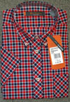 Plaid Short Sleeve Button Up by Ben Sherman- DEEP CRIMSON