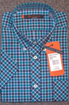 Plaid Short Sleeve Button Up by Ben Sherman- GREY TEAL