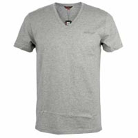 Preswick Slim Fit Guys V-Neck Shirt by Ben Sherman- DOVE GREY MARL