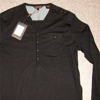 Black Y-Neck Long Sleeve Shirt by Ben Sherman (Sale price!)