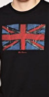 Union Jack On A Slim Fit Guys Shirt by Ben Sherman- BLACK (Sale price!)