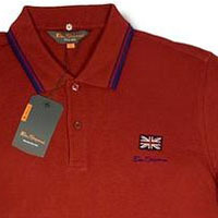 Romford Polo by Ben Sherman With Union Jack Embroidery- Target Red