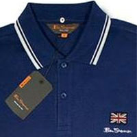 Romford Polo by Ben Sherman With Union Jack Embroidery- Morgan Blue