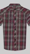 King Kerosin Guys Red/Black Button Up Shirt by Timeless Clothing