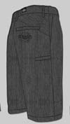 Timeless Clothing / King Kerosin Charcoal Pinstripe Embroidered Shorts - Crown & Logo
