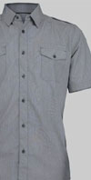 King Kerosin Guys Grey Rocker Button Up Shirt by Timeless Clothing - SALE sz L only