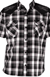 Cut Throat Western Button Up Black Plaid Shirt by Steady