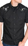 Bullseye Short Sleeve Black Western Shirt by Steady