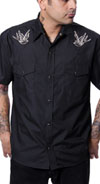 Sparrow Short Sleeve Western Shirt by Steady - choose black or navy