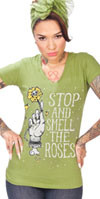 Smelly Roses girls V-neck Zombie Hand shirt by Steady
